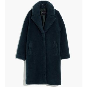 New MADEWELL (Re)sourced Sherpa Teddy Coat in Smoky Spruce Green